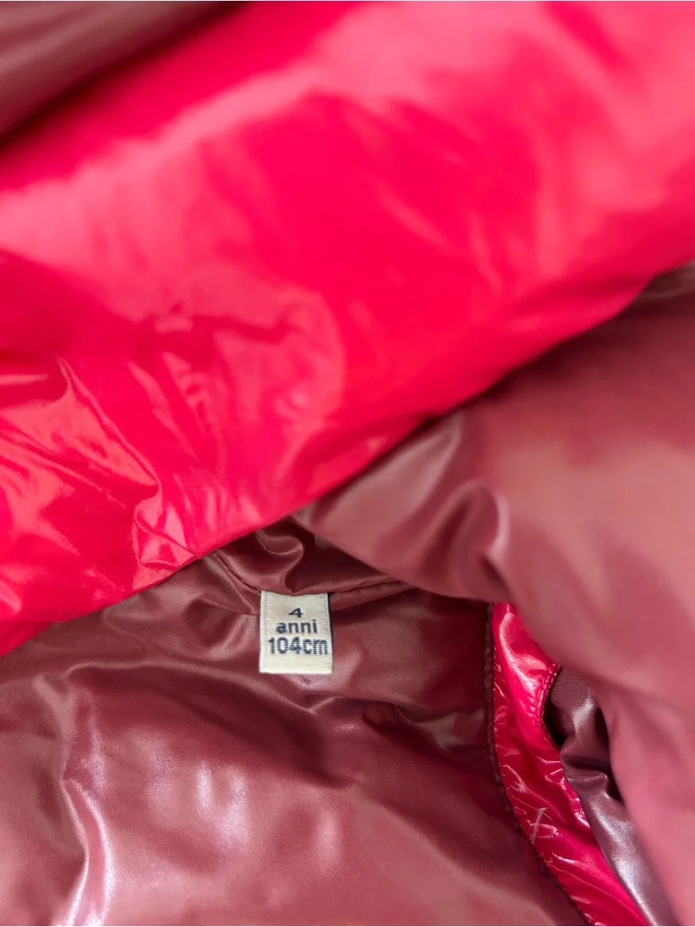 Moncler Kids Shiny Pink Quilted Puffer Jacket with Hood/Size 4 Girls/Vest